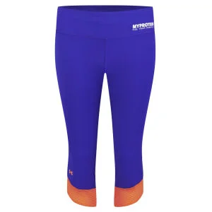 Under Armour® dámske Fly-By kompresné capri nohavice - kosatec sibírsky