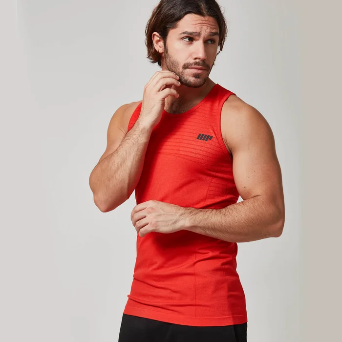 Myprotein Pánsky Tank Top Bez Prešívania – Čierny Melír