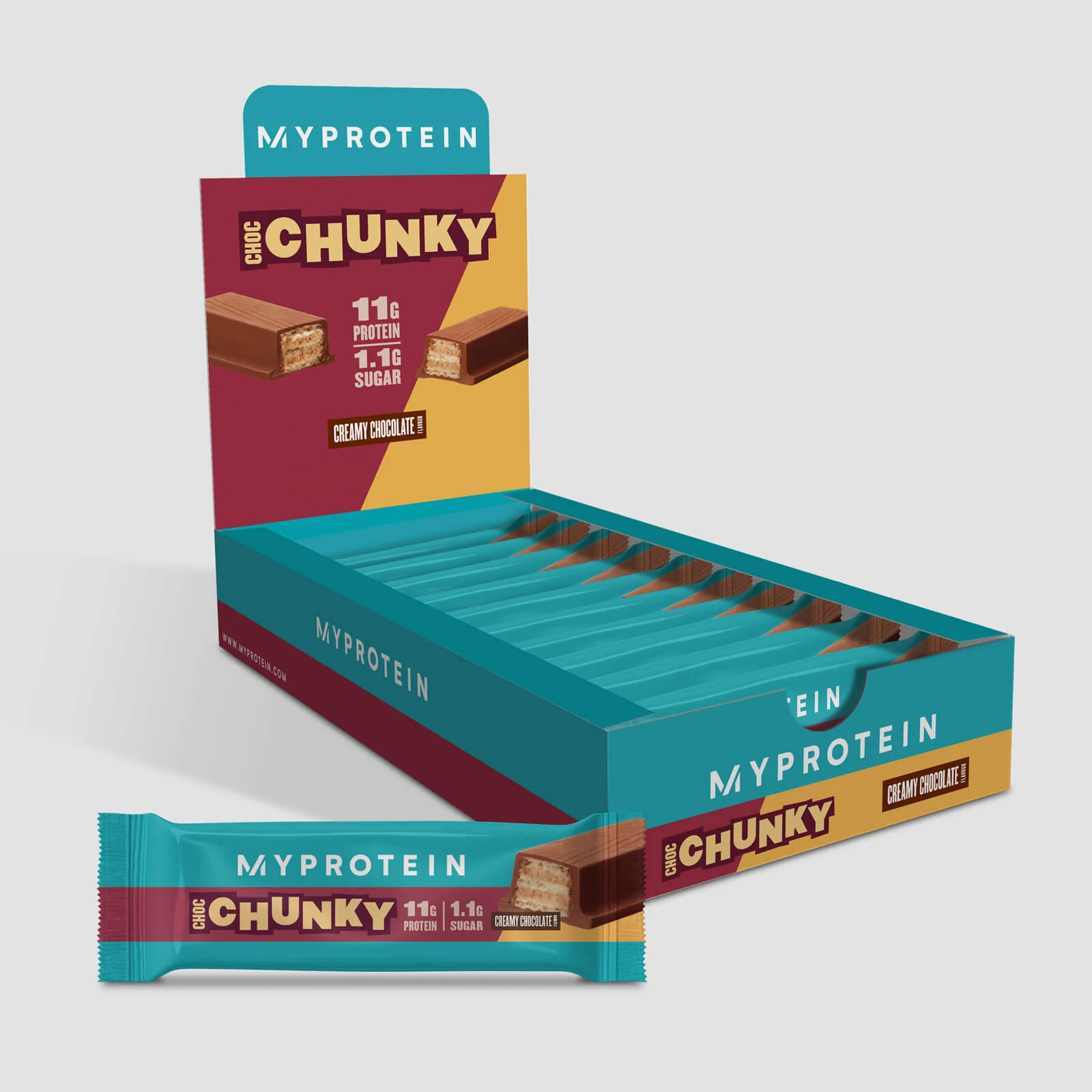 Proteínové Choc Chunky (V2) - 10 x 48.7g - Čokoláda Obrázok 1