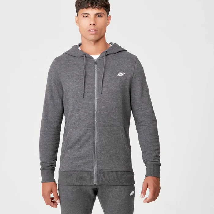 Tru-Fit Mikina Na Zips - Uhlíkovo Šedá