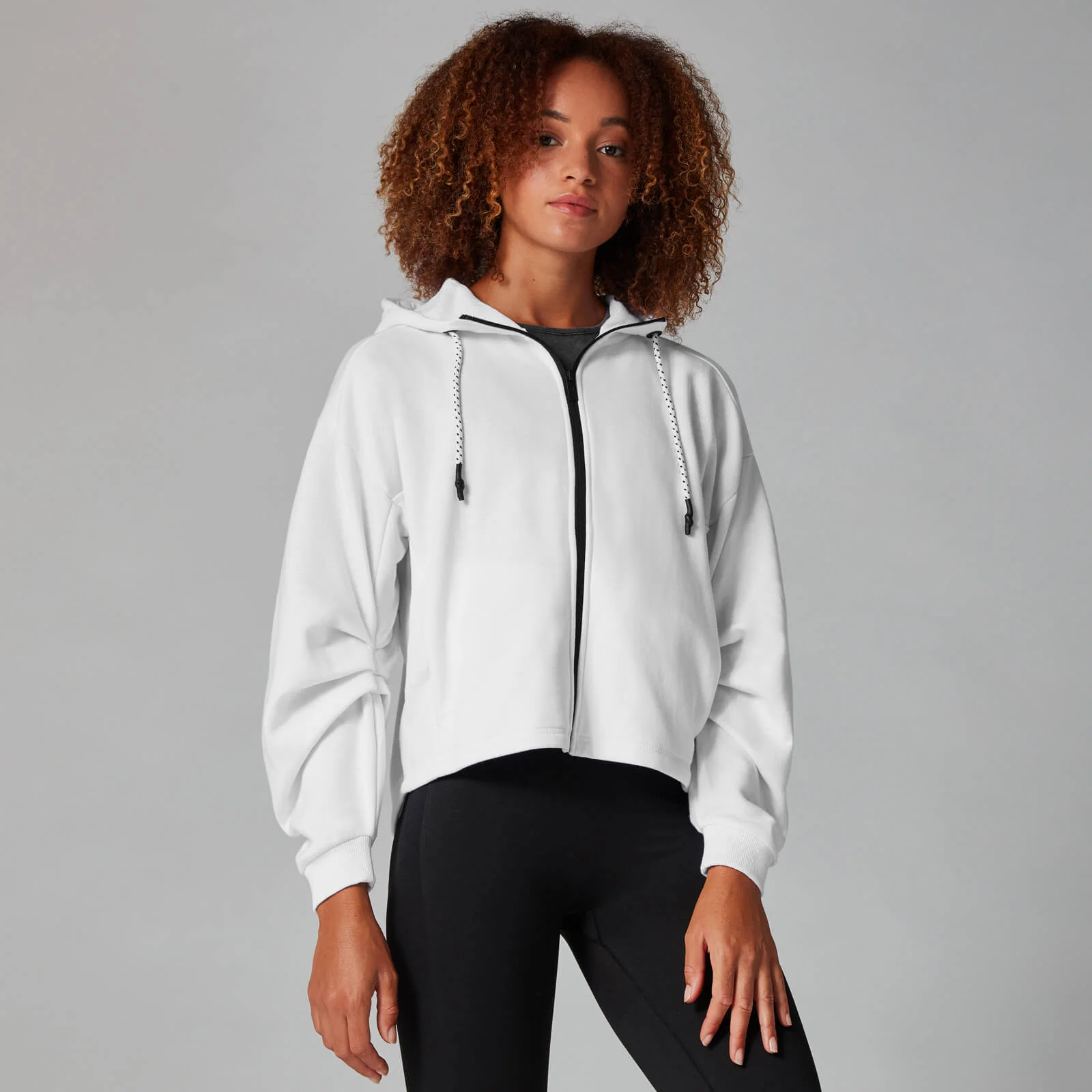 Oversized Bunda So Zipsom - Biela - XS Obrázok 1