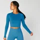 Shape Seamless Skrátený Top — Modrý