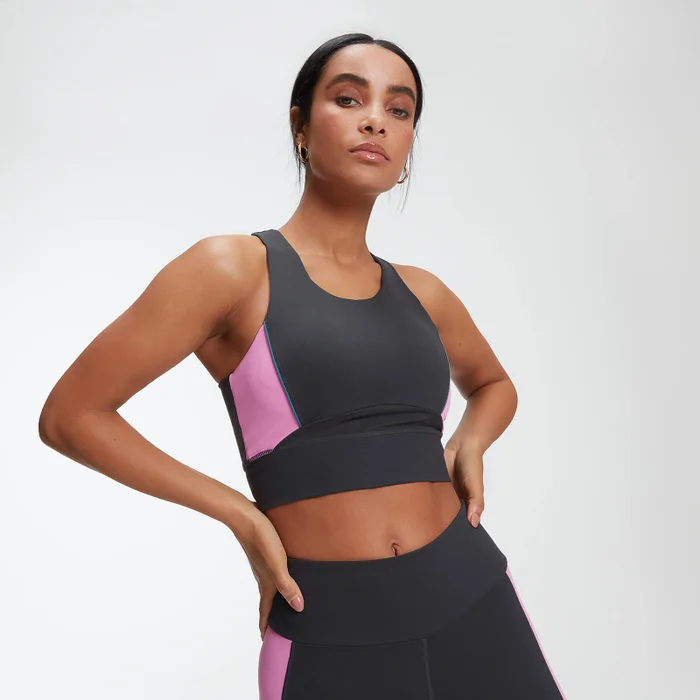Power Longline Crop Top - Čierny