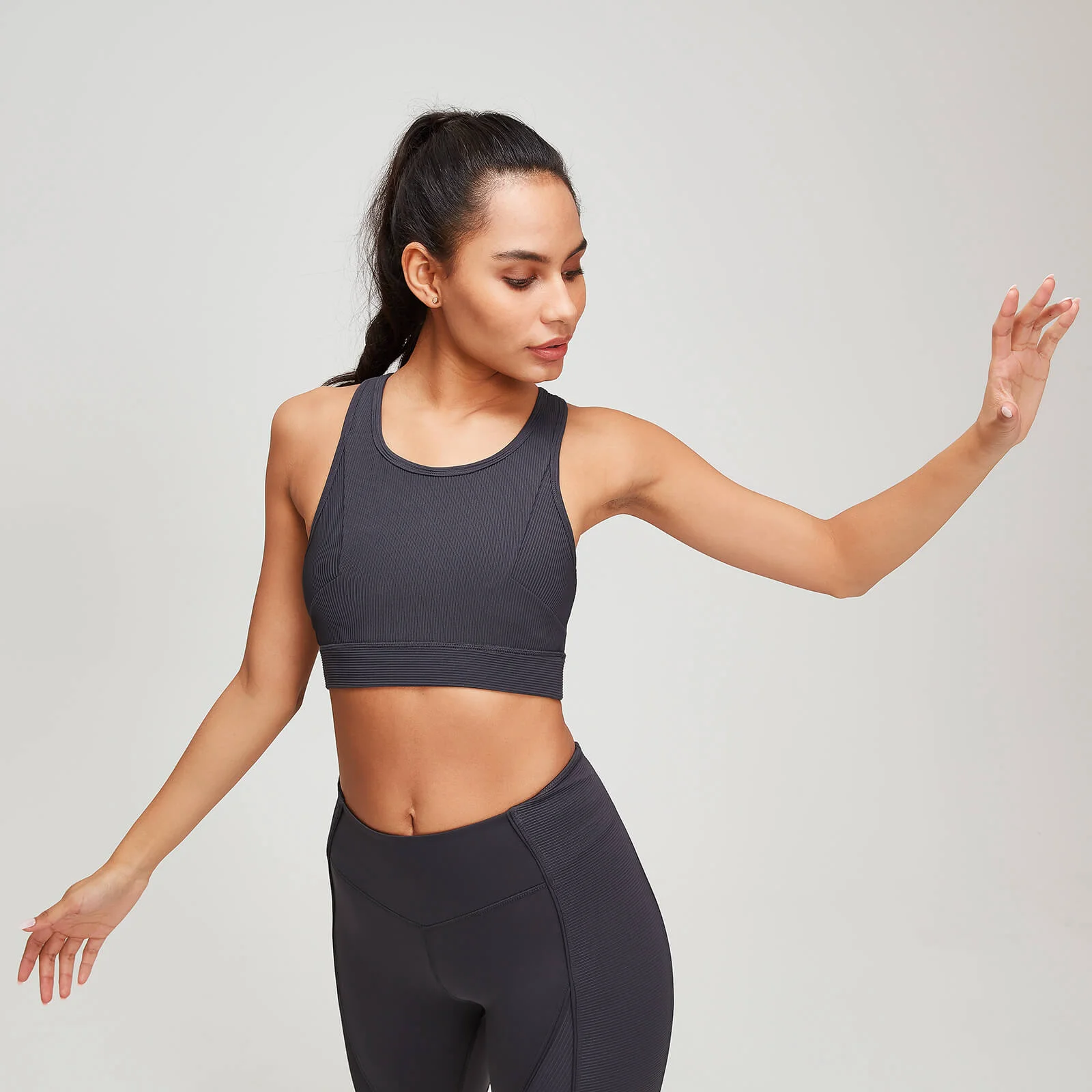 MP Women's Textured Training Sports Bra - Slate - XS Obrázok 1