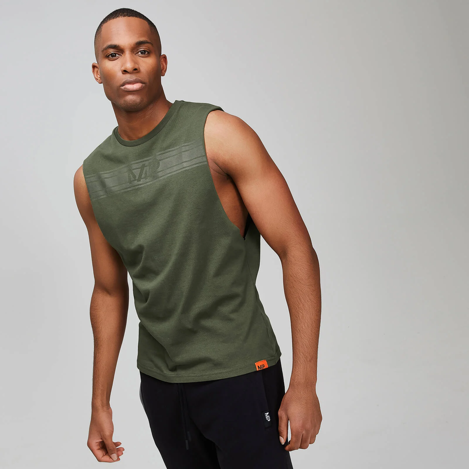 MP Men's Rest Day Drop Armhole Tank Top - Army Green - XS Obrázok 1