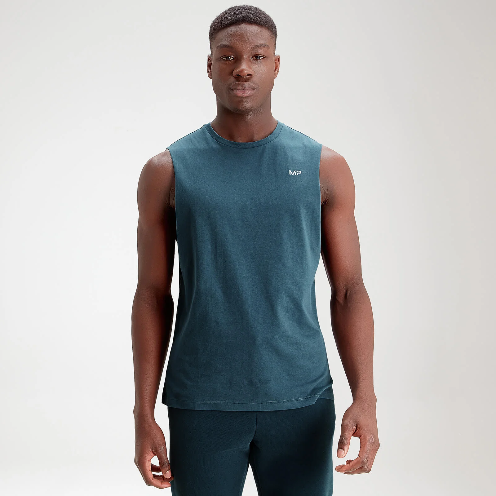 MP Men's Essentials Drop Armhole Tank - Deep Sea Blue - XXS Obrázok 1