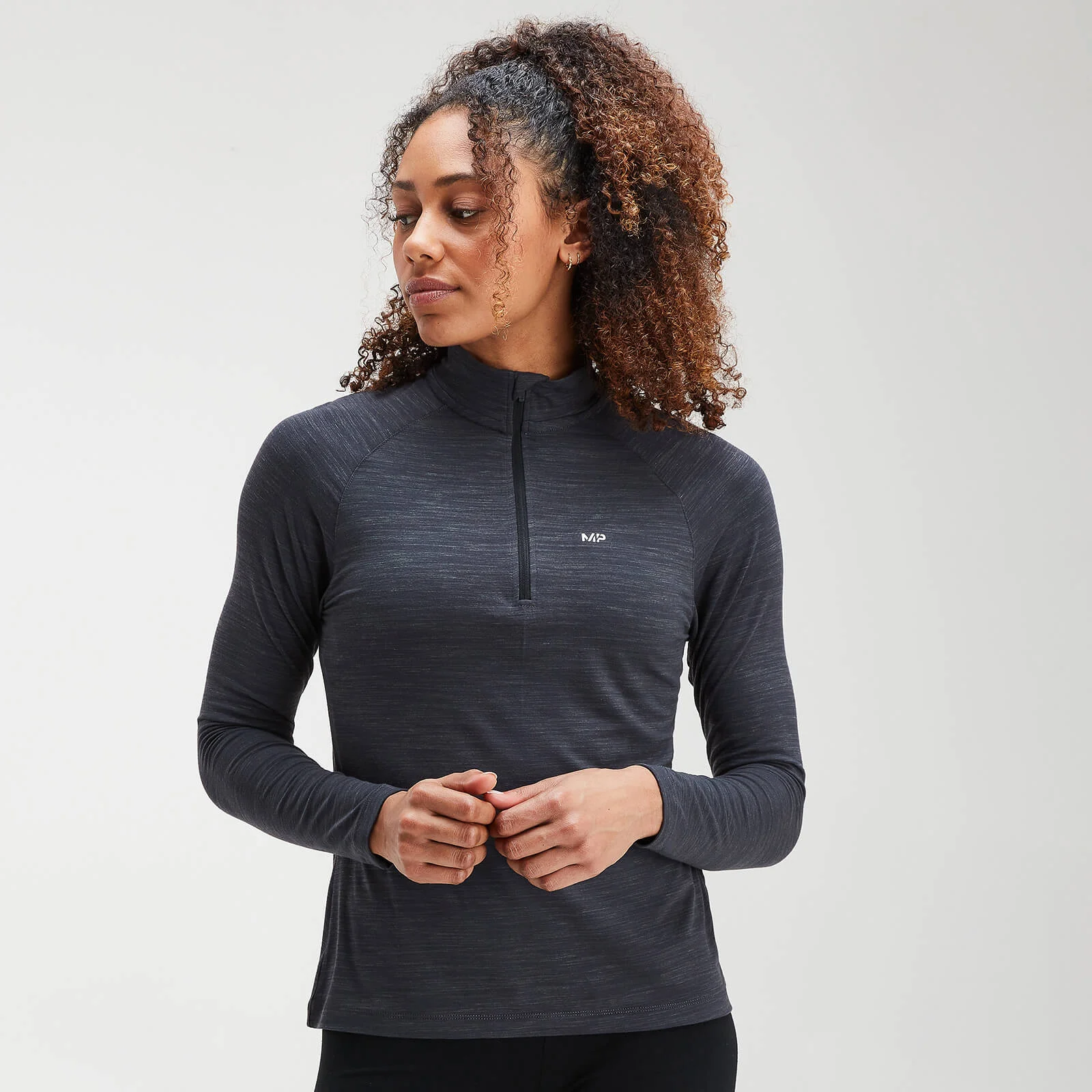 Dámsky tréningový top MP Performance Zip - Black/Charcoal Marl - XS Obrázok 1