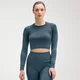 Dámsky Shape Seamless Ultra Dlhý Crop Top - Modrý
