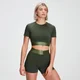 Dámsky crop top MP Adapt Textured – tmavozelený