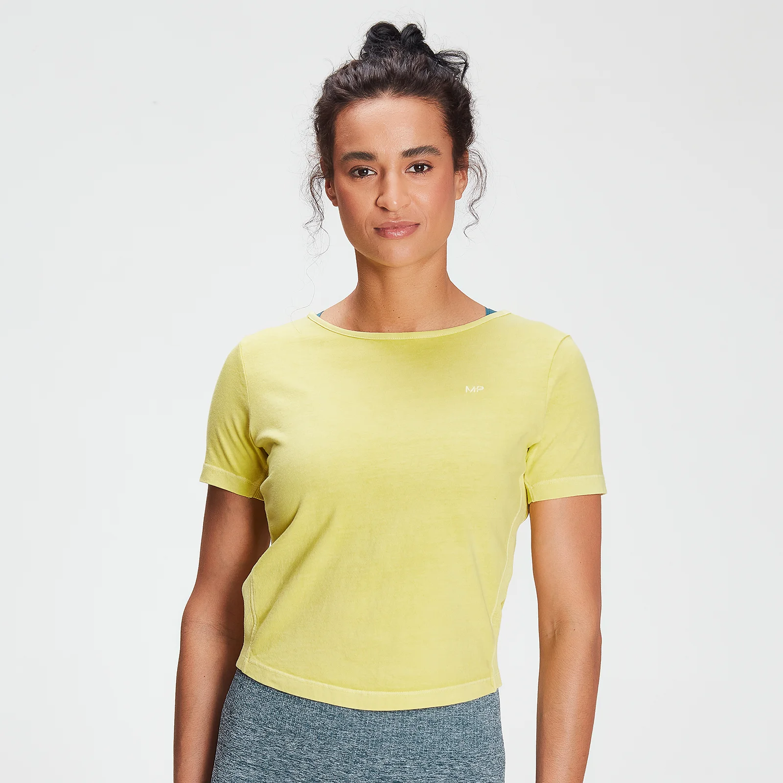 MP Women's Training Washed Tie Back T-shirt - Washed Yellow - XXS Obrázok 1