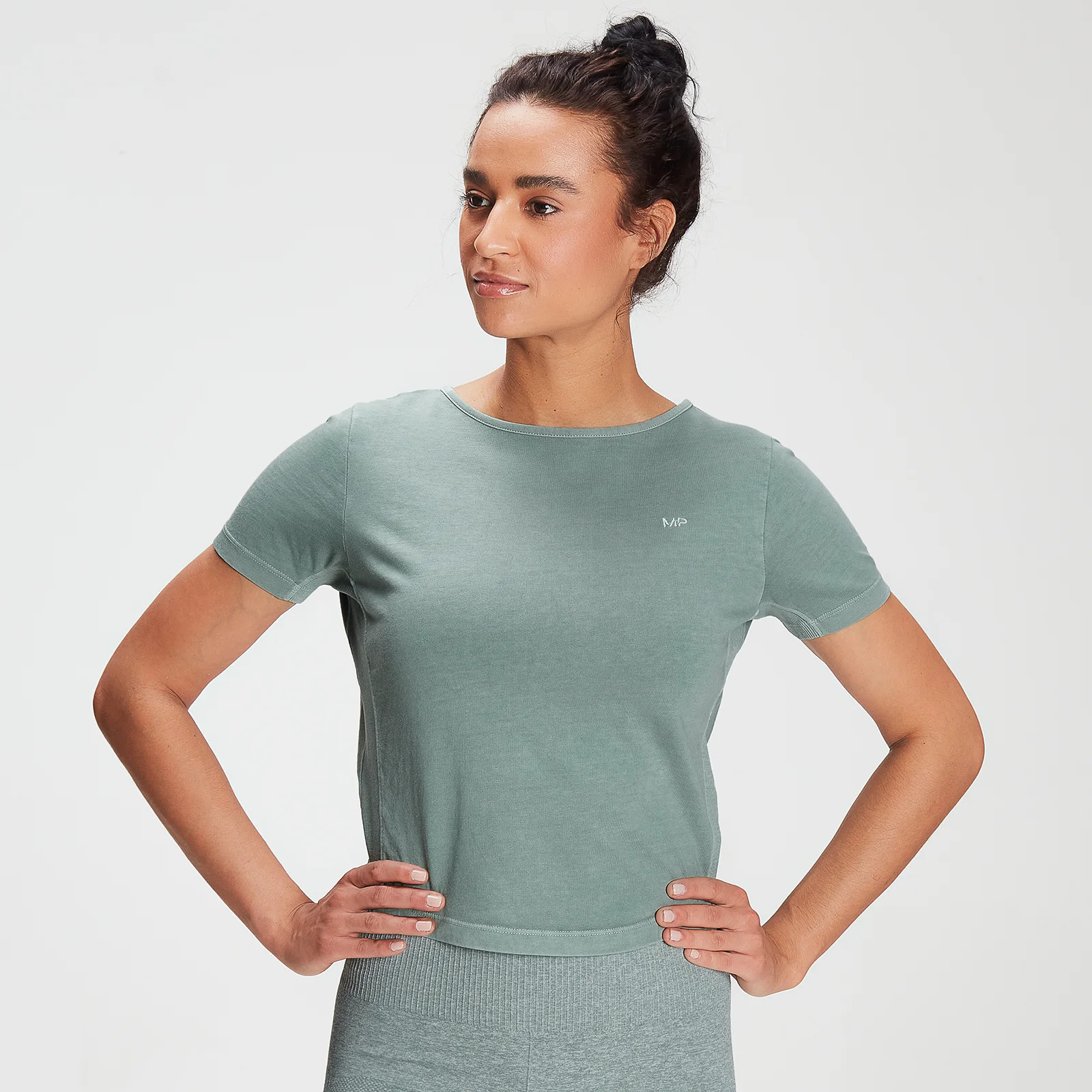 MP Women's Training Washed Tie Back T-shirt - Washed Green - XXS Obrázok 1