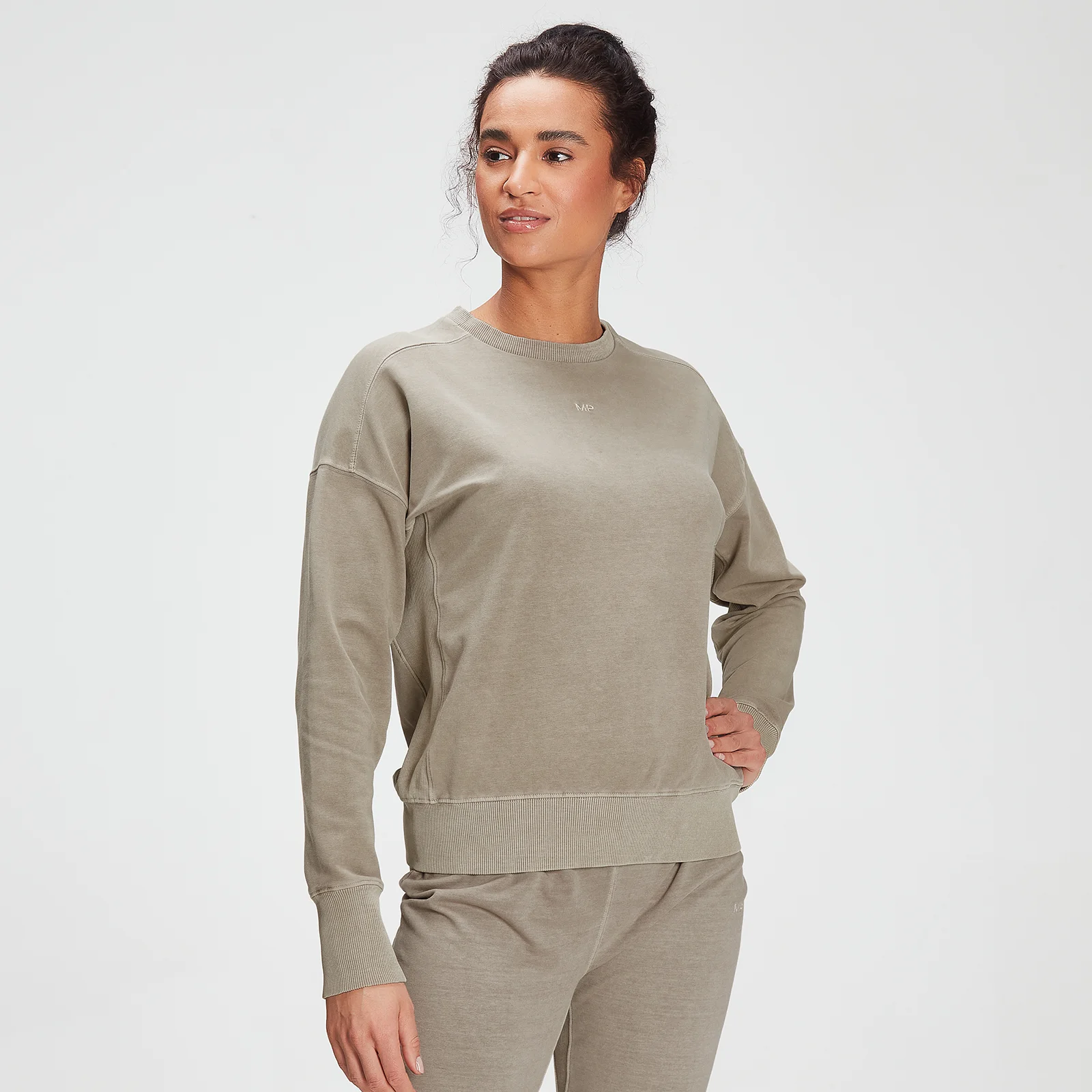 MP Women's Training Washed Crew Sweat - Taupe - XXS Obrázok 1