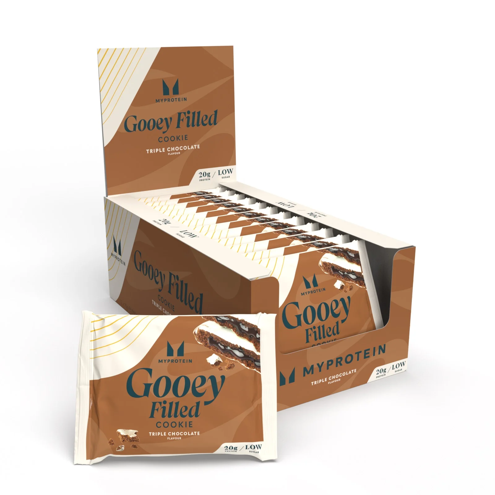 Pečená Proteínová Sušienka - 12 x 75g - Triple Chocolate (Gooey Filled) Obrázok 1