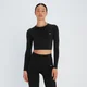 Dámsky Shape Seamless Dlhý Crop Top - Čierny
