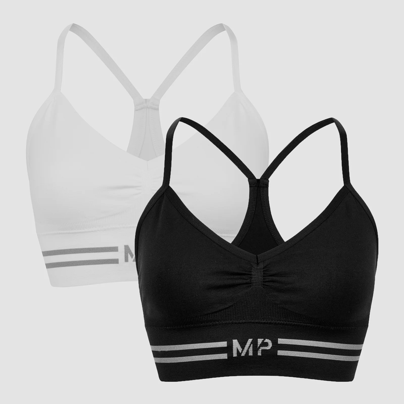 MP Women's Seamless Bralette - Black/White (2 Pack) - XXS Obrázok 1