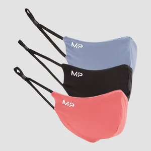 Rúško MP (trojbalenie) – čierne/tmavoružové/sivomodré - Colour Black/Berry Pink/Galaxy