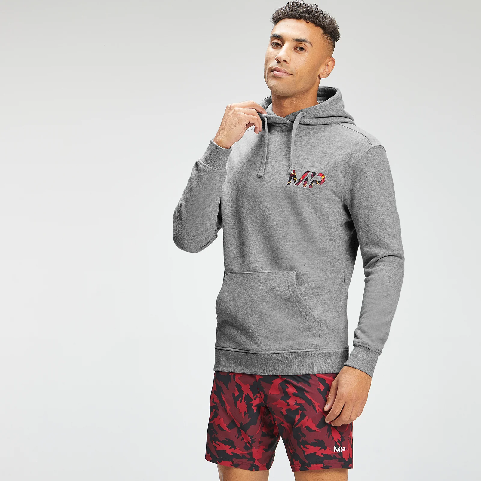 MP Men's Adapt Embroidered Hoodie - Storm Grey Marl - XXS Obrázok 1