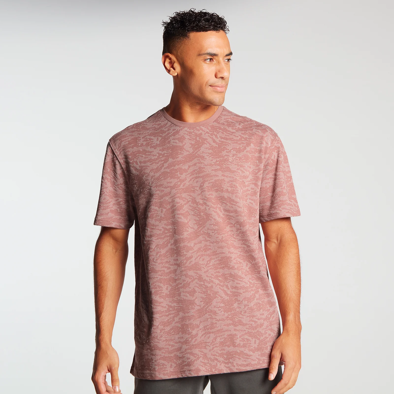 MP Pánske tréningové tričko s krátkym rukávom Camo Oversized T-Shirt - Dust Pink - XXS Obrázok 1