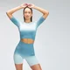 Dámsky bezšvový top Velocity Crop Top - Ocean Blue