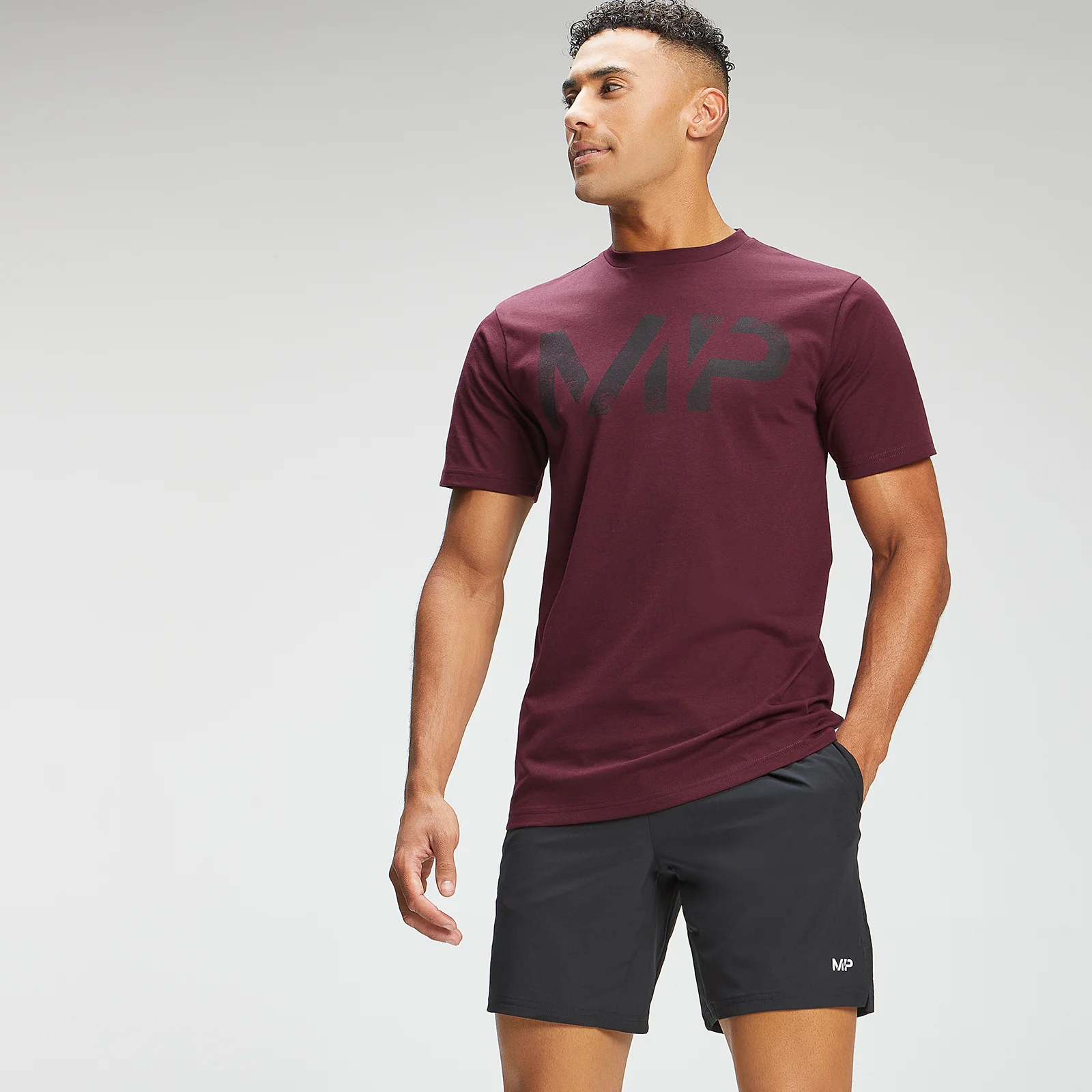 MP Men's Adapt Grit Graphic T-Shirt - Merlot Marl - XXS Obrázok 1