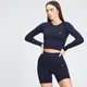 Dámsky Shape Seamless Dlhý Crop Top - Tmavomodrý