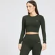 Dámsky Shape Seamless Dlhý Crop Top - Zelený