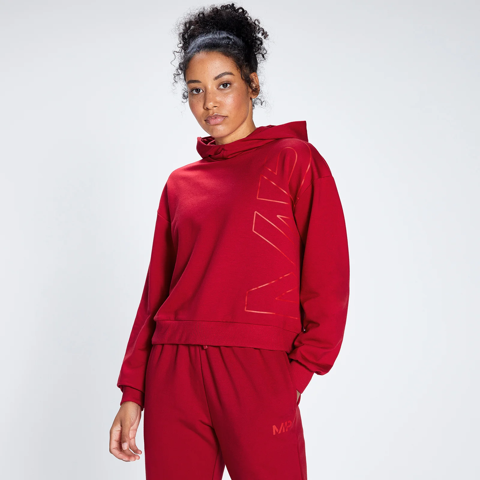 MP Women's Engage Bold Graphic Hoodie - Wine/Danger - XXS Obrázok 1