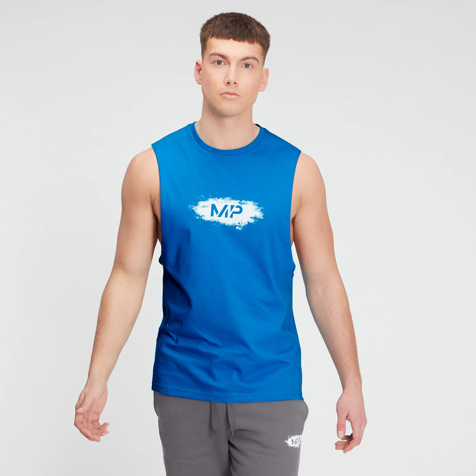 MP Men's Chalk Graphic Tank Top - Aqua - XXS Obrázok 1