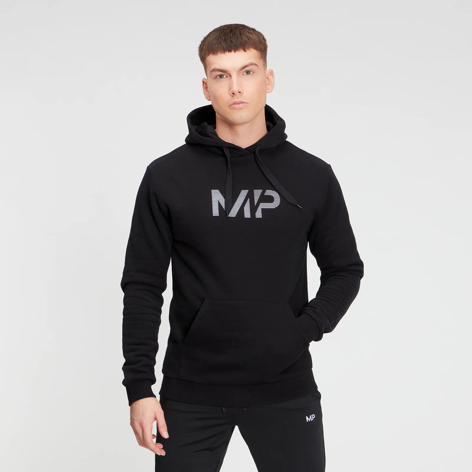 MP Men's Gradient Line Graphic Hoodie - Black - XXS Obrázok 1