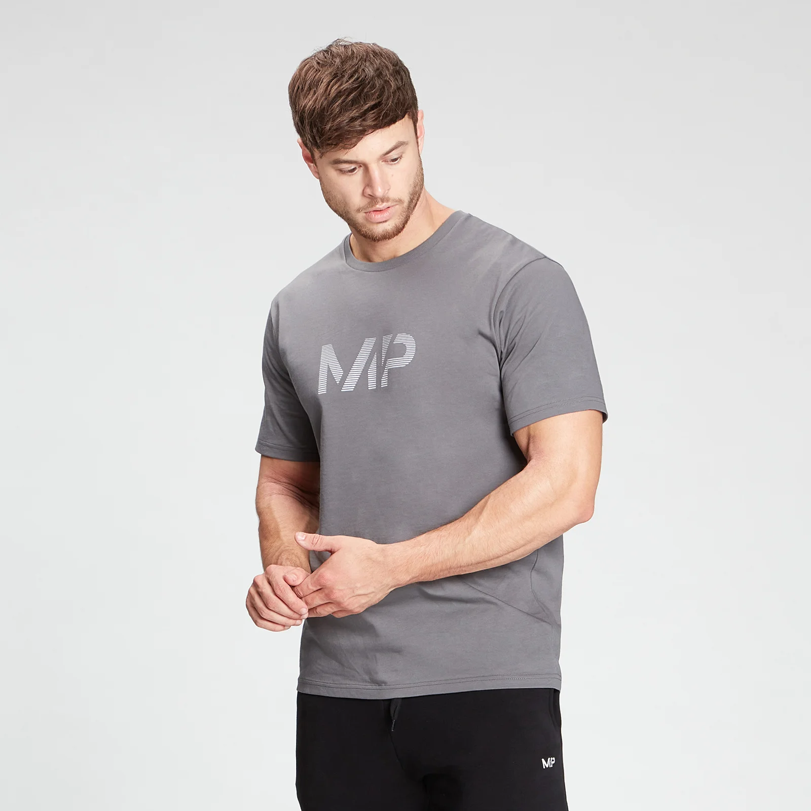 MP Men's Gradient Line Graphic Short Sleeve T-Shirt - Carbon - XXS Obrázok 1