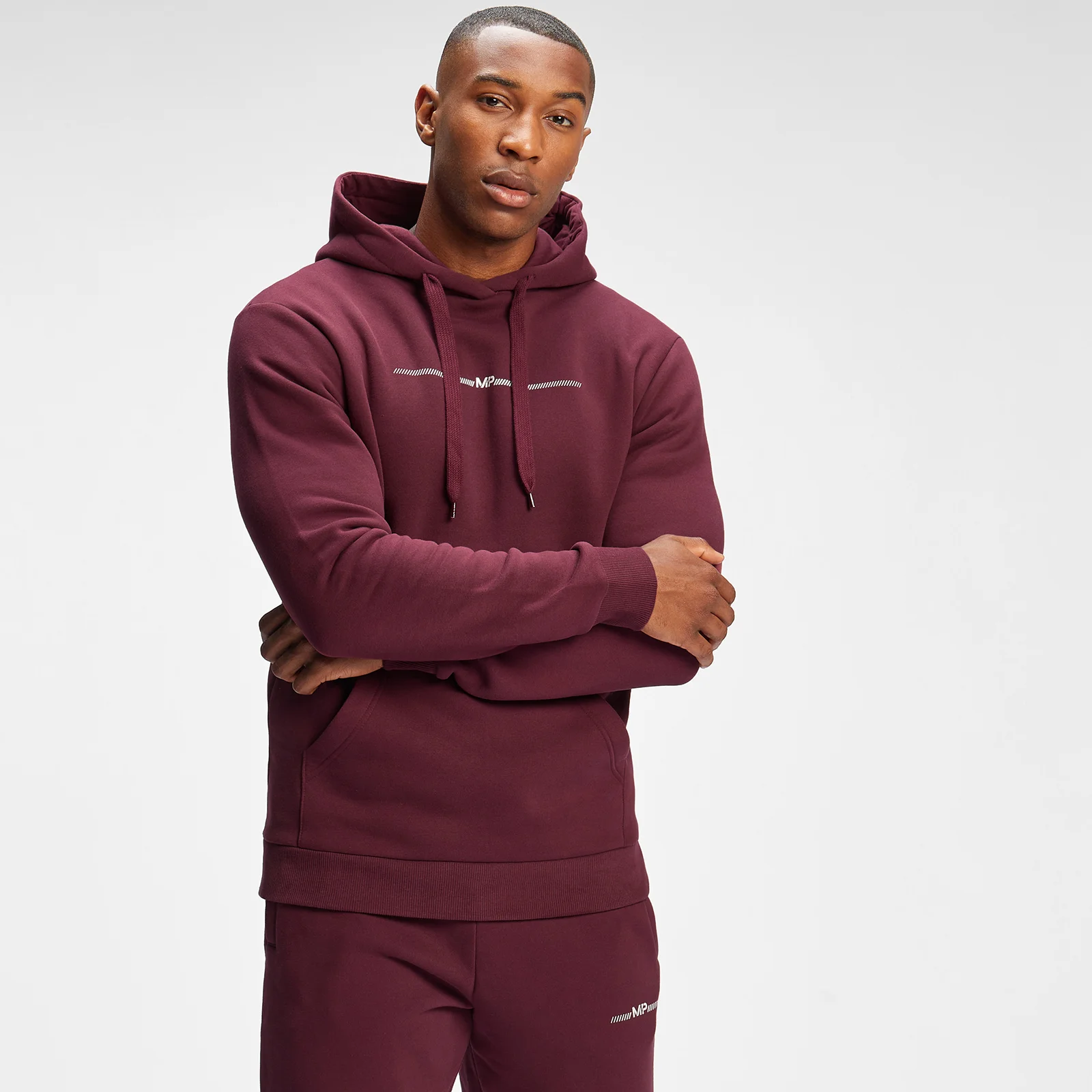 MP Men's Mini Mark Graphic Hoodie - Merlot - XXS Obrázok 1
