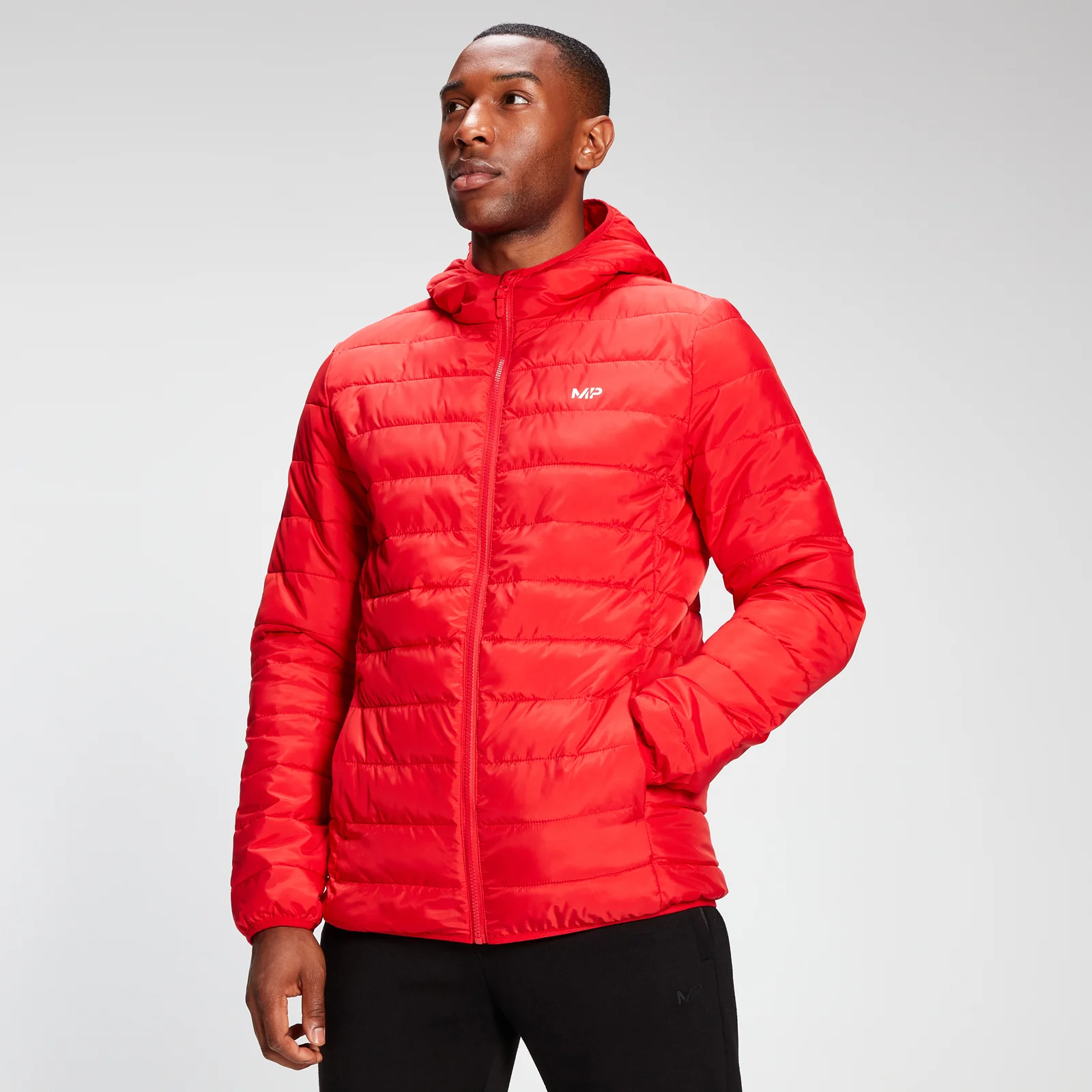 MP Men's Lightweight Hooded Packable Puffer Jacket - Danger - XXS Obrázok 1