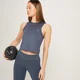 Dámsky športový crop top MP Linear Mark – tmavosivý