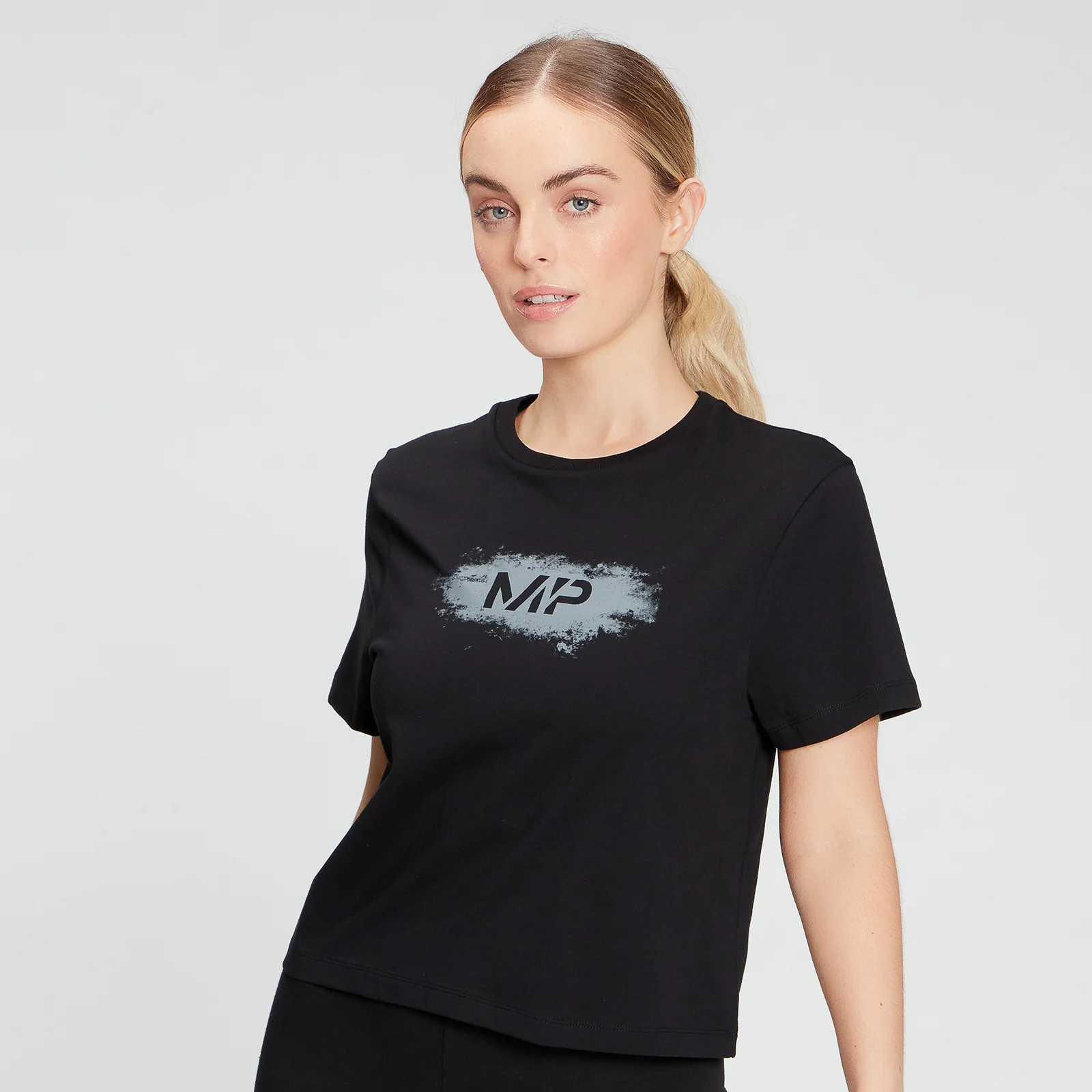 MP Women's Chalk Graphic Crop T-Shirt - Black - XXS Obrázok 1