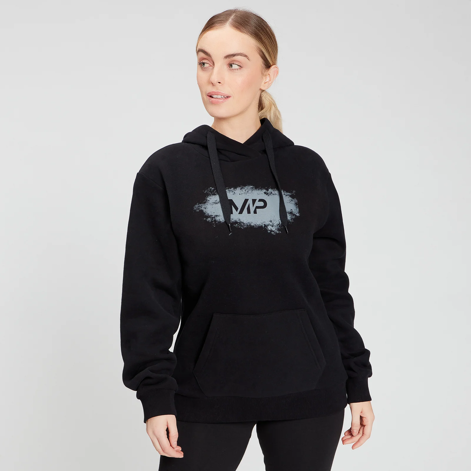 MP Women's Chalk Graphic Hoodie - Black - XXS Obrázok 1