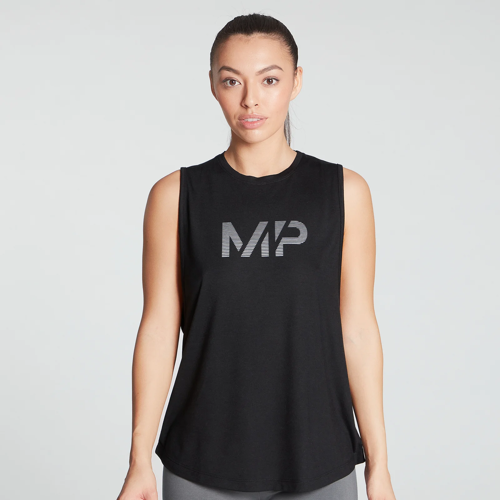 MP Women's Gradient Line Graphic Drop Armhole Vest - Black - XXS Obrázok 1