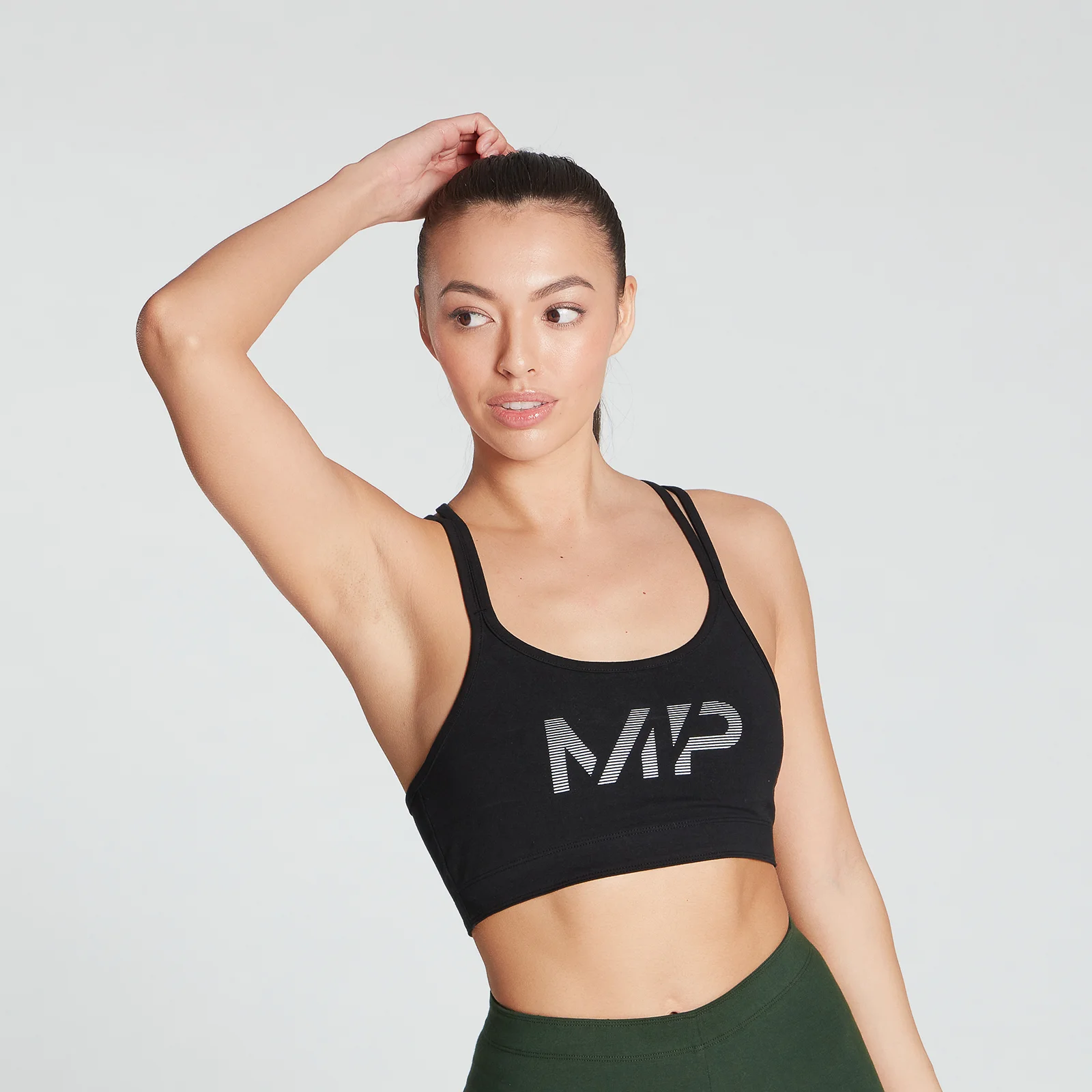 MP Women's Gradient Line Graphic Sports Bra - Black - XXS Obrázok 1