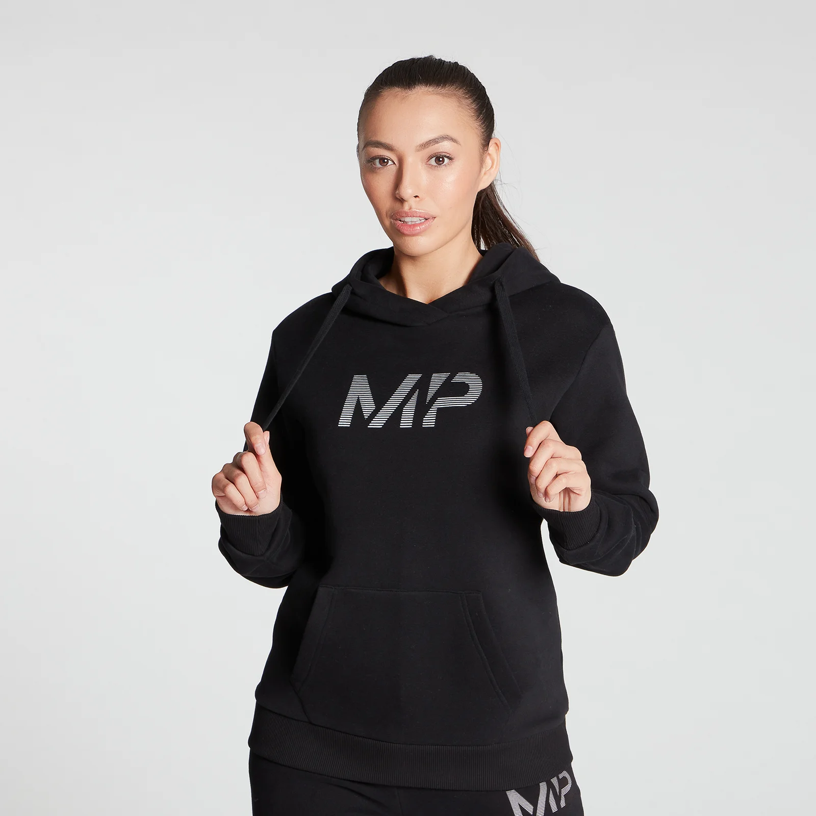 MP Women's Gradient Line Graphic Hoodie - Black - XXS Obrázok 1