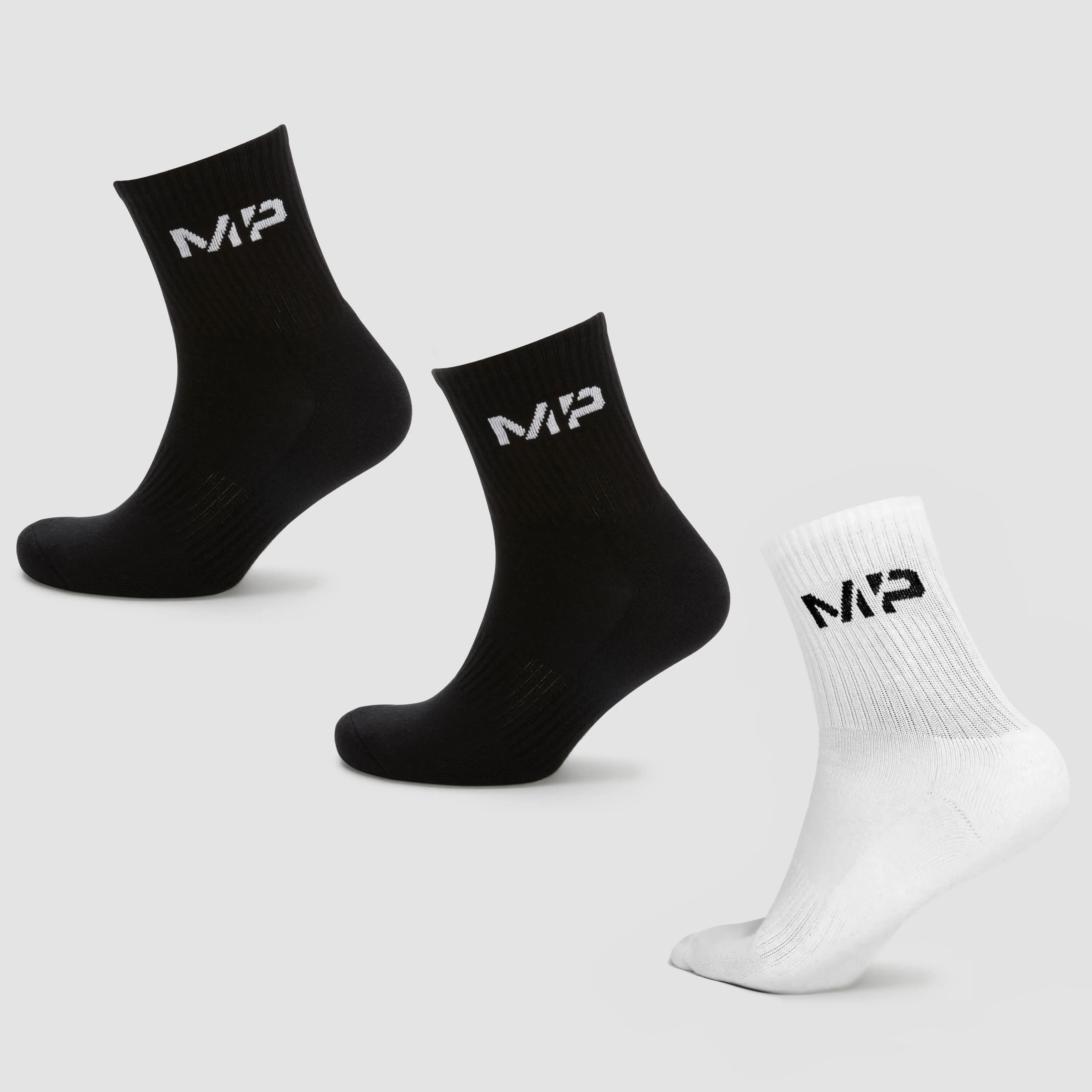 MP Women's Crew Socks (3 Pack) - Black/White - UK 3-6 Obrázok 1