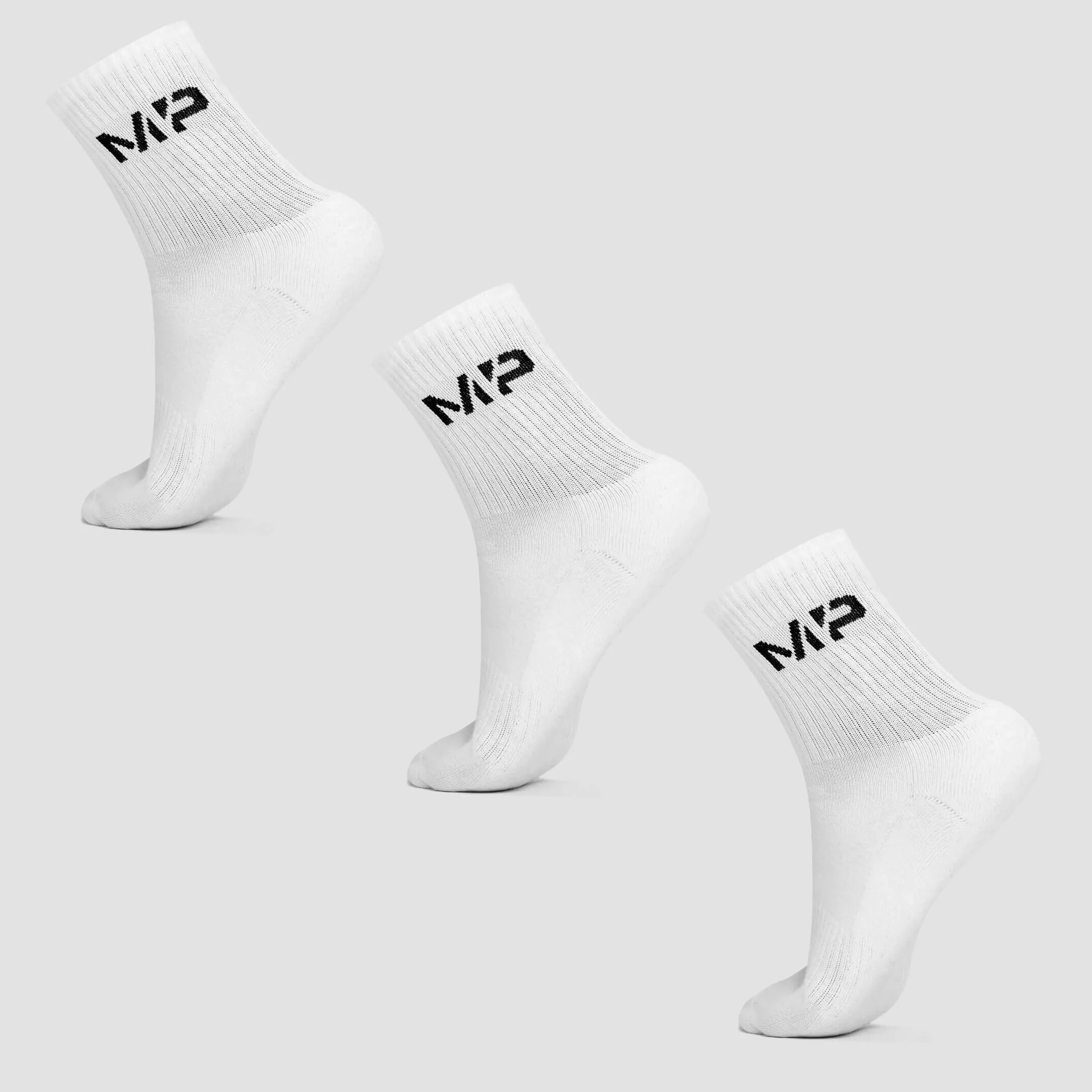 MP Men's Crew Socks (3 Pack) - White - UK 6-8 Obrázok 1