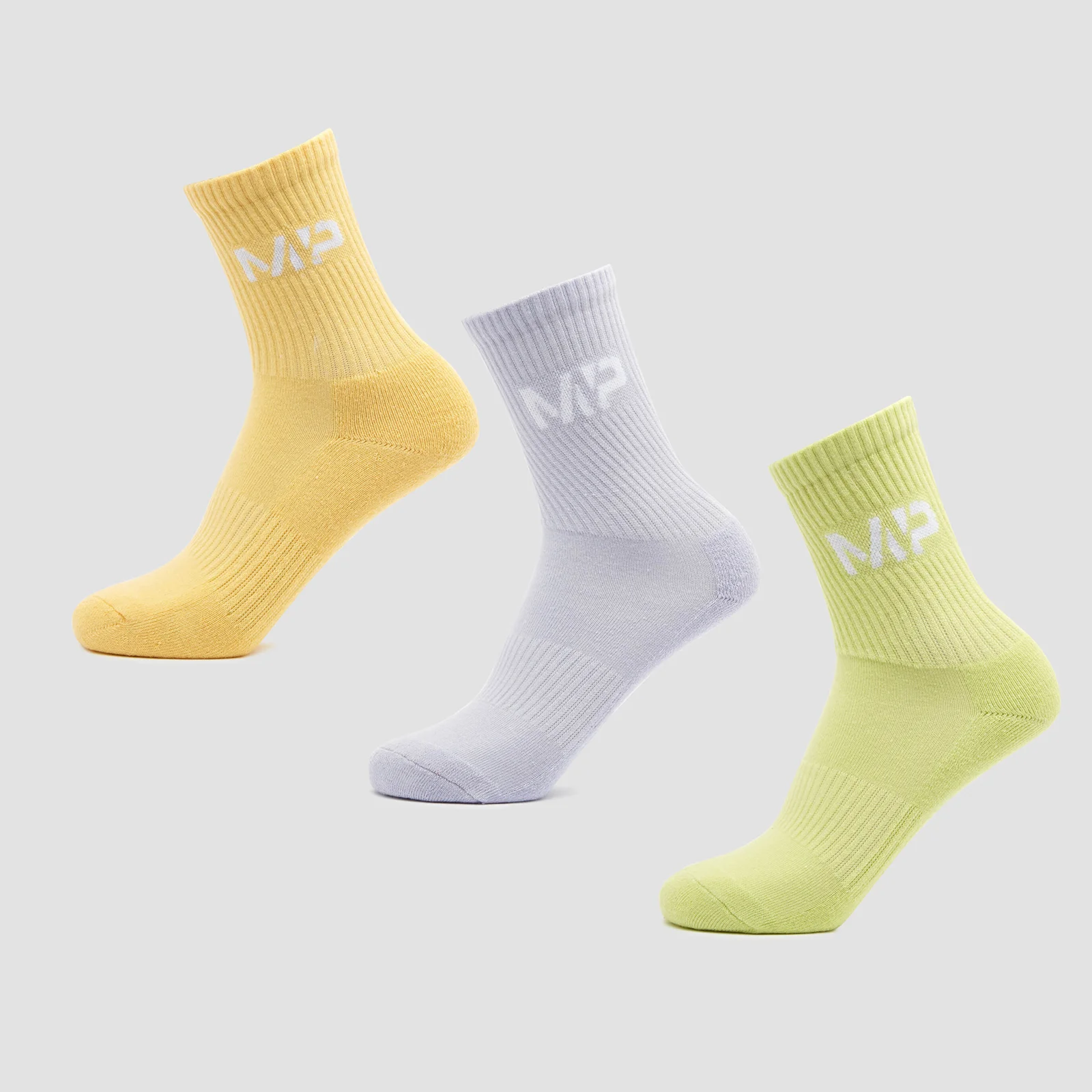 MP Women's Neon Brights Crew Socks (3 Pack) Butterfly/Banana/Lavender - UK 3-6 Obrázok 1