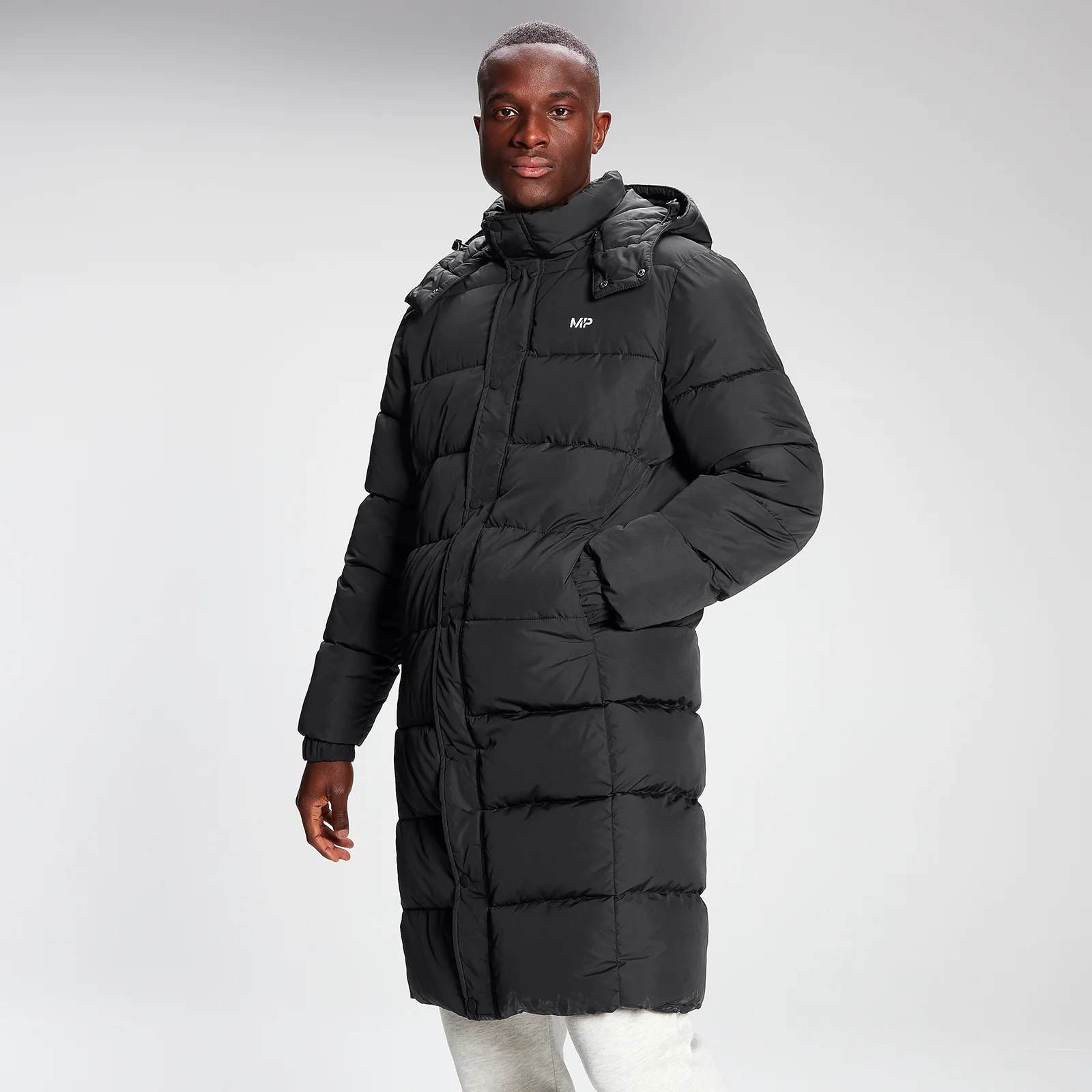 MP Men's Long Puffer Jacket - Black - XXS Obrázok 1