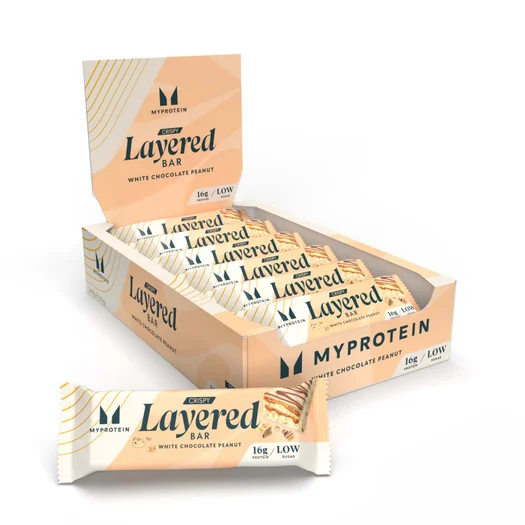 Tyčinka Crispy Layered Bar - 12 x 58g - White Chocolate Peanut