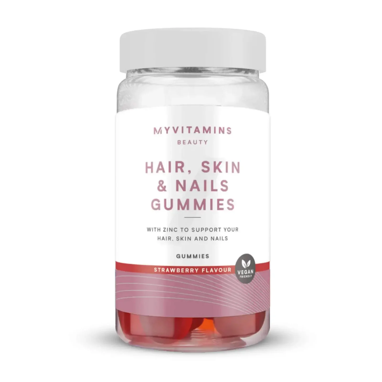Vegánske gumené želé Hair, Skin & Nails Gummies - 60gummies - Jahodová Obrázok 1