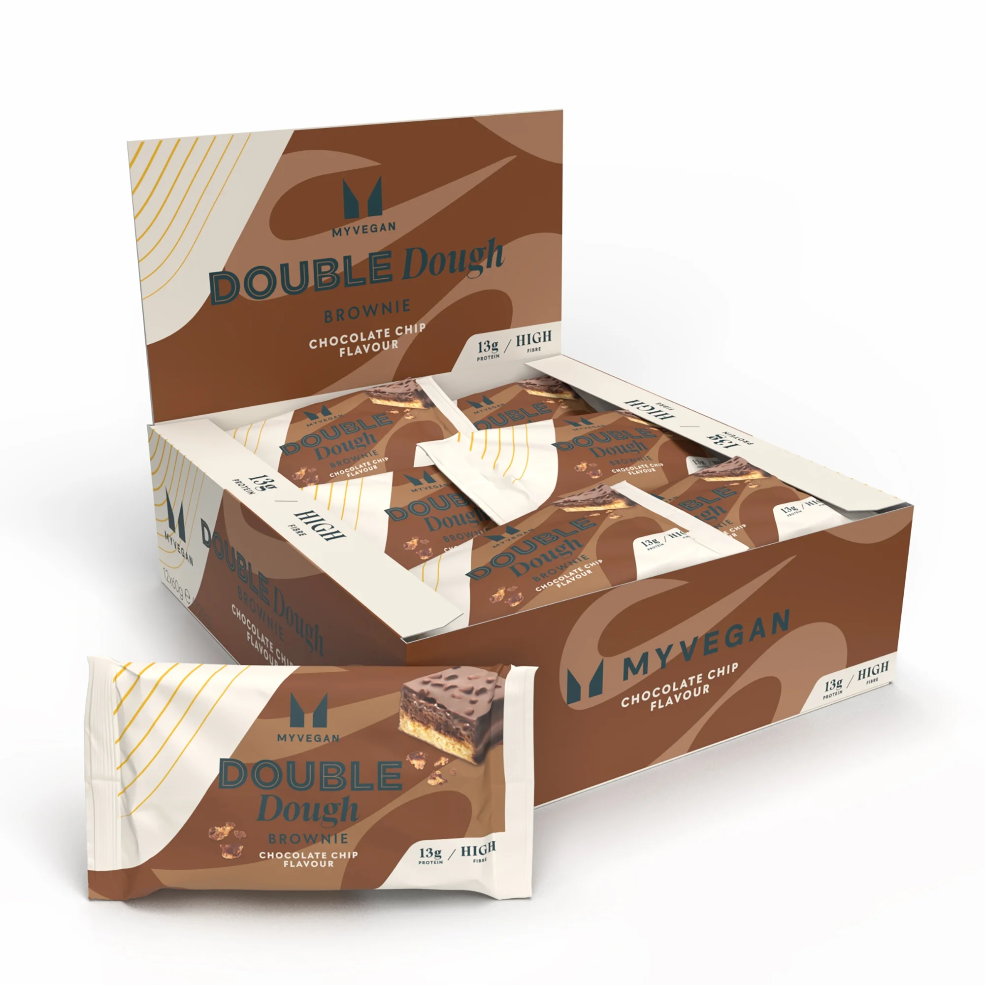 Tyčinka Vegan Double Dough Brownie - Čokoládový Chip Obrázok 1