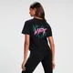 Dámske skrátené tričko s krátkymi rukávmi MP Retro Lift – čierne