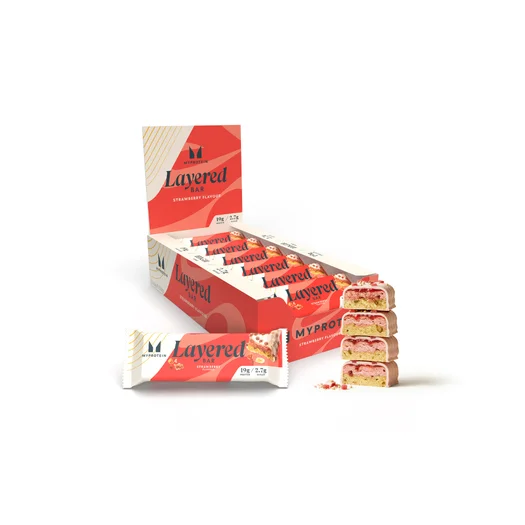 6-Vrstvová Proteínová Tyčinka - 12 x 60g - Jahodová