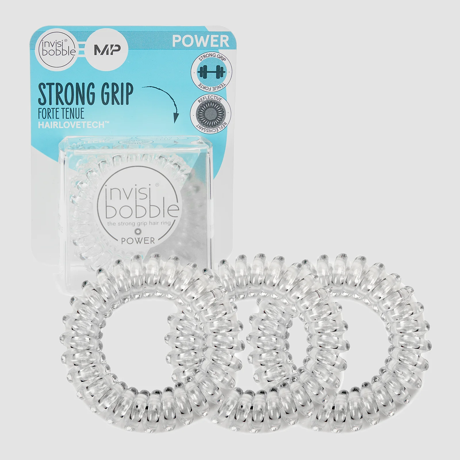 MP X Invisibobble® Power Reflective – Crystal Clear- 3 PACK Obrázok 1