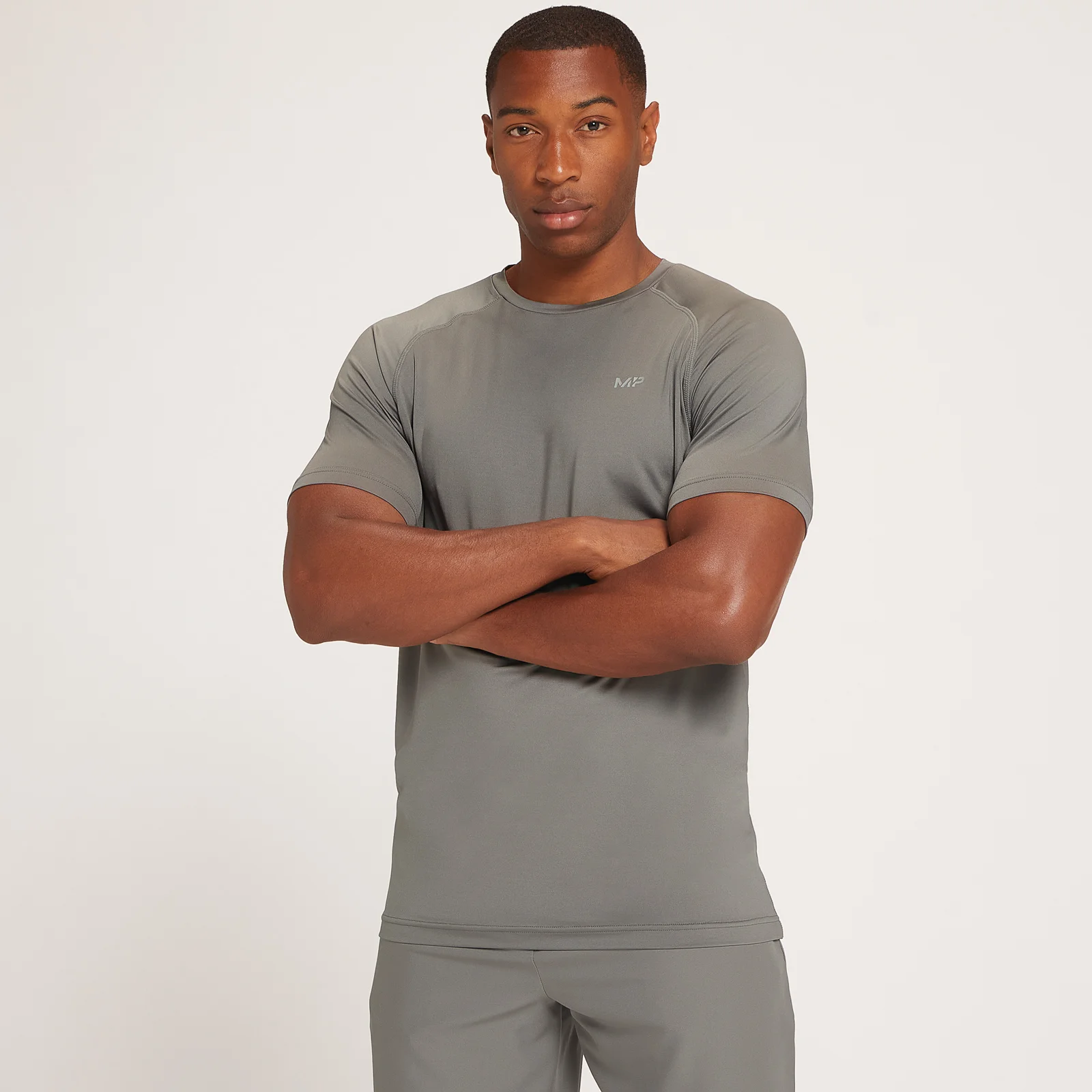 Pánske športové tričko MP Repeat Graphic s krátkymi rukávmi a potlačou – sivé - XXS Obrázok 1