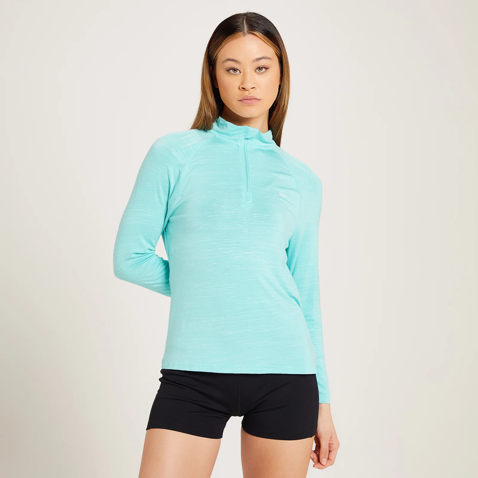 MP Women's Performance Training 1/4 Zip Top - Arctic Blue Marl/White Fleck - XXS Obrázok 1